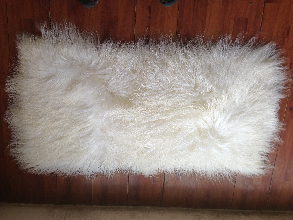 天然山羊毛皮 ヤギ皮 カーペット マット 本革 96*66cm