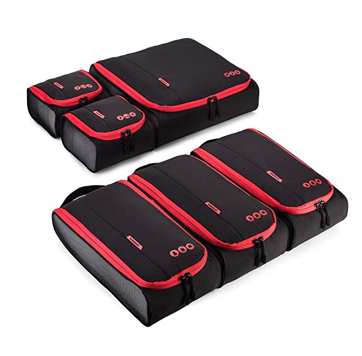 3 tailles Portable 6 ensembles de cubes d'emballage organisateur de bagages de voyage pour accessoires de cabine