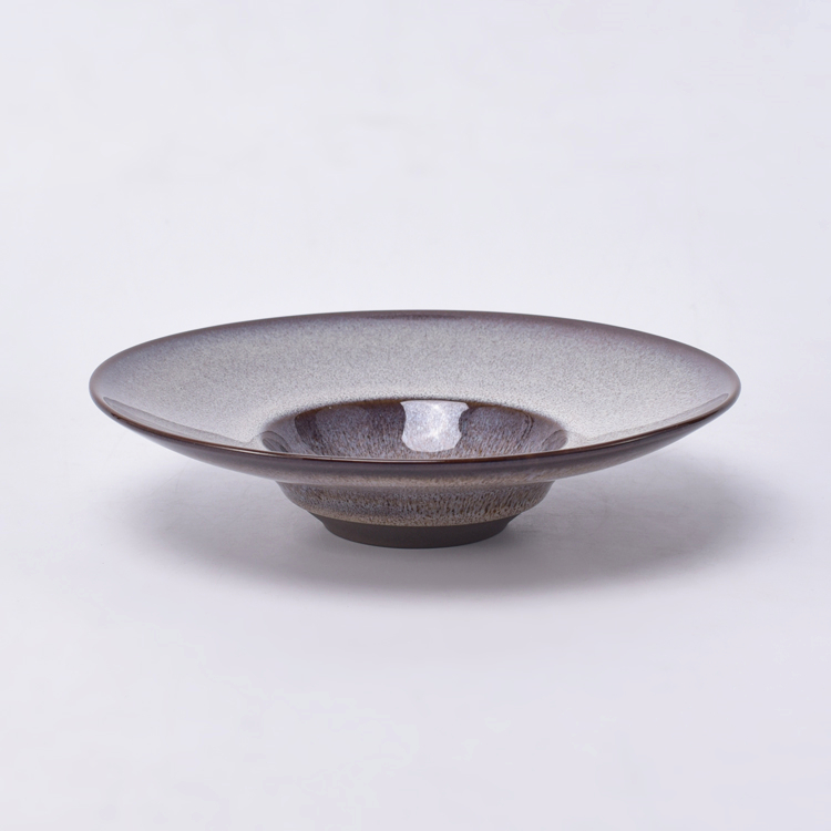Cheap dinnerware bronze color small size dishes round ceramic plates for hotel