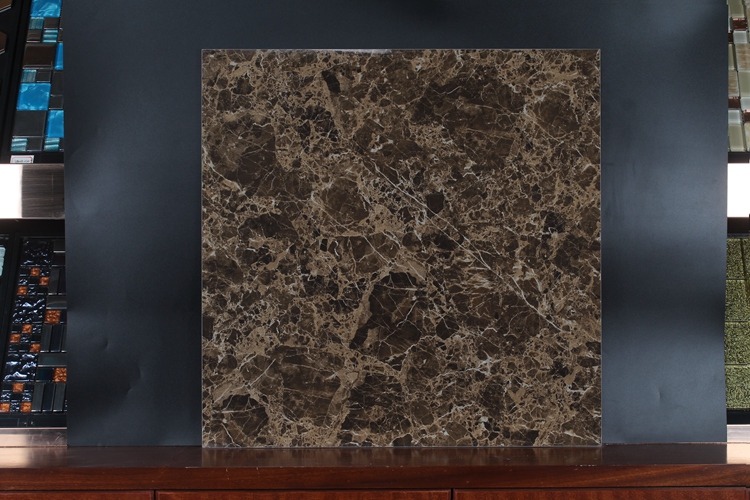 Living Room Decor Marble Look Tiles Modern Inkjet Printing Dark Brown Porcelain Tiles In Kenya
