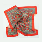 knitted pocket scarf wedding handkerchief printed poly hanky SC015