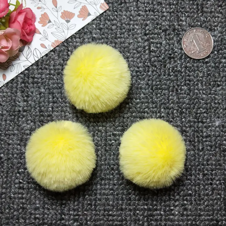 2020 5cm fur ball pom for toys plush key chain faux 8cm rabbit hair Fluffy Pompom