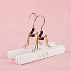 Inspring gold metal hook wood pant hair extension hanger