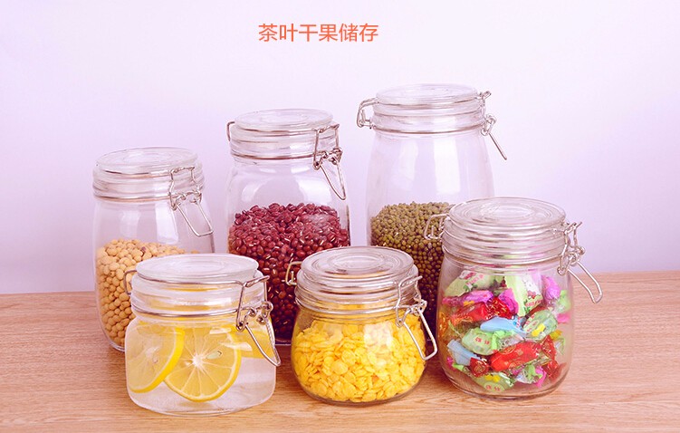 wedding glass candy jar crystal glass jar with glass lid