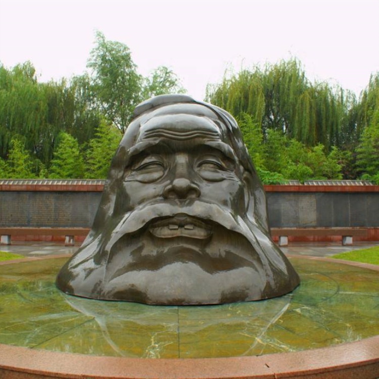 中国古代の有名な真鍮の男像ブロンズ孔子彫刻磨かれた金属技術