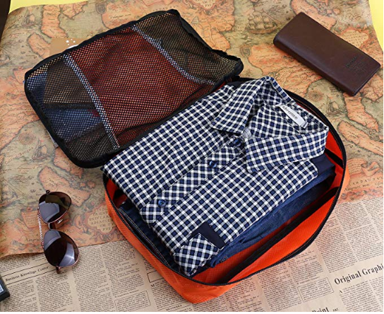 3 pièces ensemble organisateur de tissu bagages cubes d'emballage pour voyager