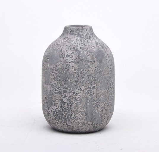Modern gray color rough frosted design cheap cement retro  flower vase