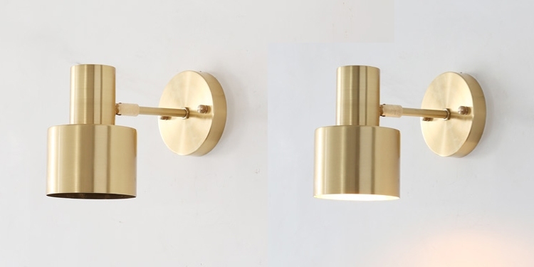 Mirror headlight corridor bedroom brass Modern LED Indoor wall lamp