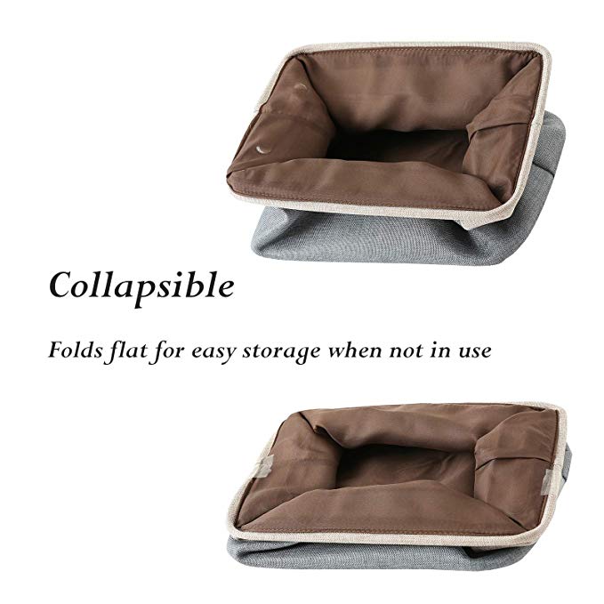 3 pièces toile de coton grand pliable pliable vêtement jouet vêtements paniers de rangement boîtes sac