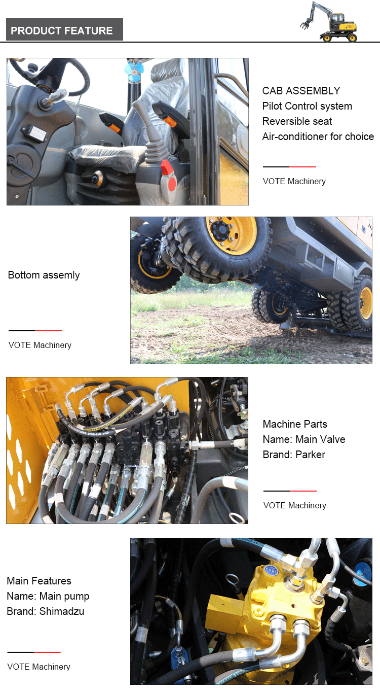 Hot selling wheel excavator vote and excavator spare parts