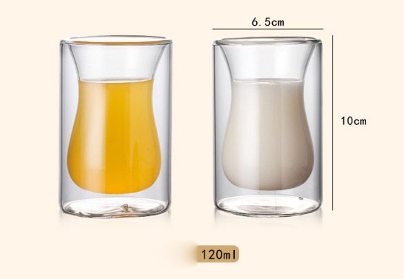 Special Shape Stemless Glass Cup Double Wall Borosilicate Glass Cup