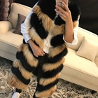 high quality women long real fox fur vest ladies full pelt natual fox fur gilet