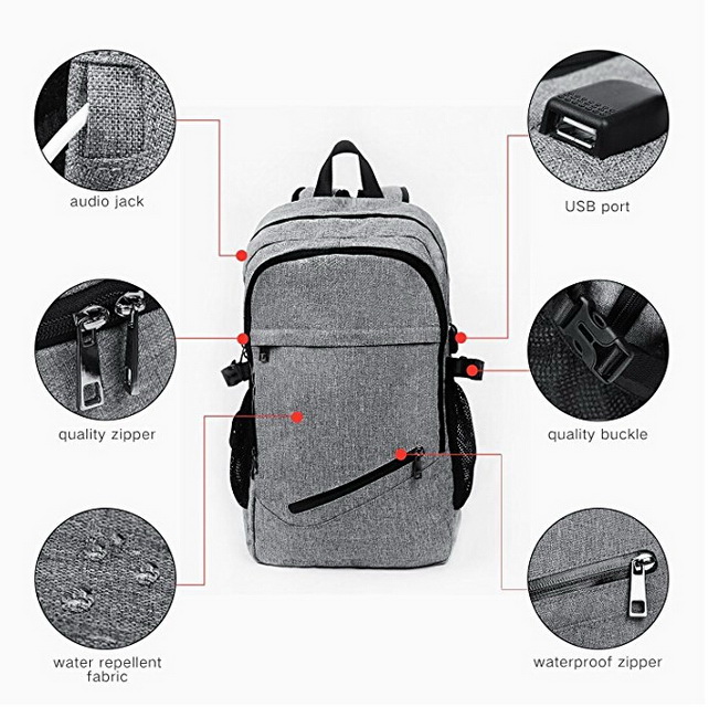 Sacs à dos étanches pour collèges et lycées en gros avec port de chargement USB
