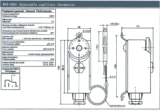 Pipe Mounted Thermostat For Water Cylinder Thermostat With Probe Capillary 1
