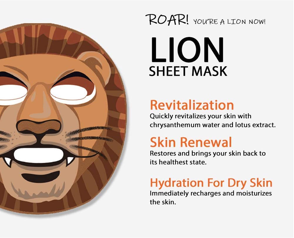 2022 Hot Sales New Design Replenishment Water Moisturizing Lion wholesale beauty facial Sheet Mask