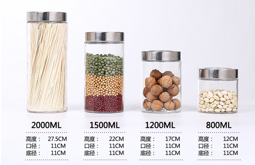 Round glass food container with Acrylic lid