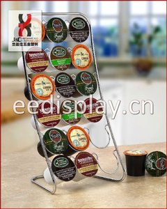 Elegant Countertop Coffee K Cup Capsules Storage Holder Silver
