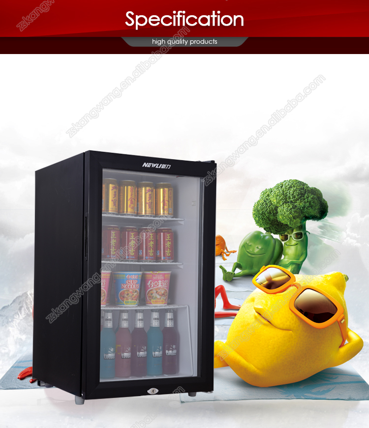 110 liters energy efficient glass soft drink open display refrigerator showcase