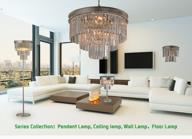 Home decorative pearl silver crystal modern lighting chandelier