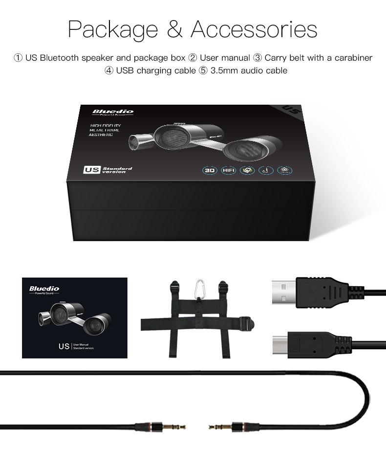 Bluedio US (UFO) Wireless FPR Blue tooth Satellite Speaker System with Mic,Fashionable 10W Output Power from 3 Drivers