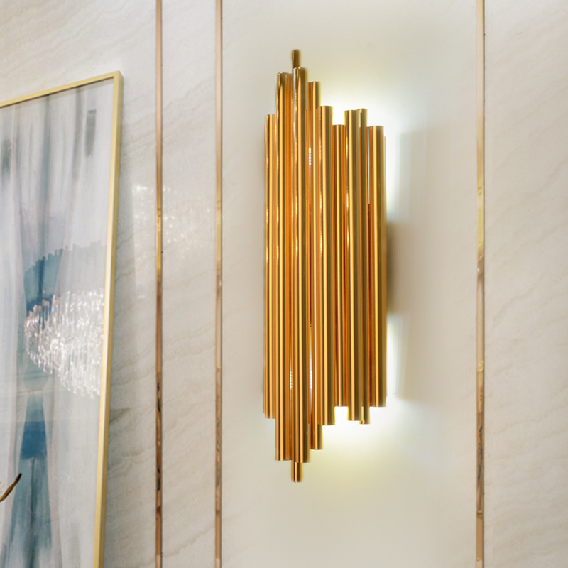 Modern Simple Design Metal Cone Brass Color Wall Bracket Light