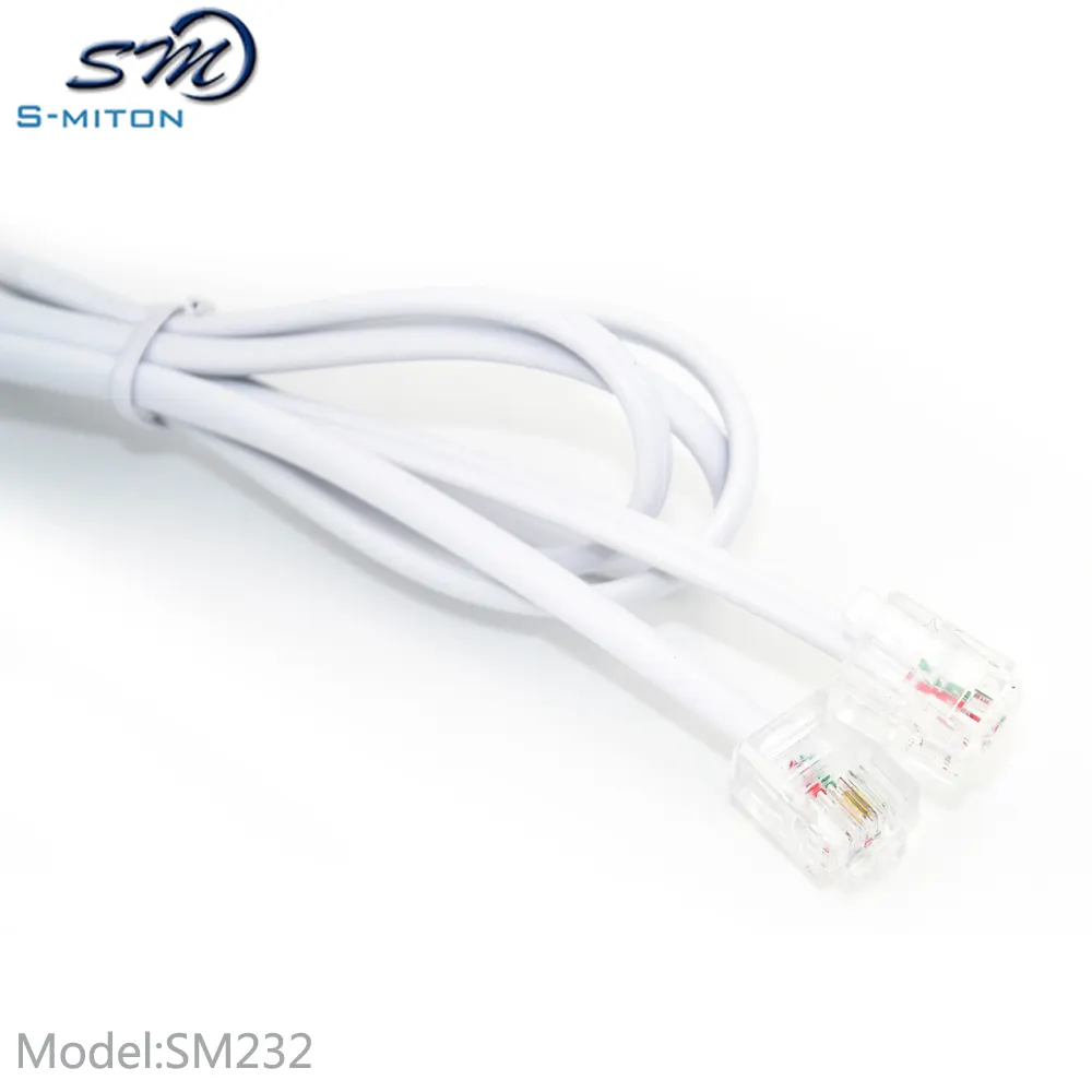 1.8m SHORT RJ11 Cable 4 Pin ADSL Router Modem Phone Broadband Internet Lead BLACK