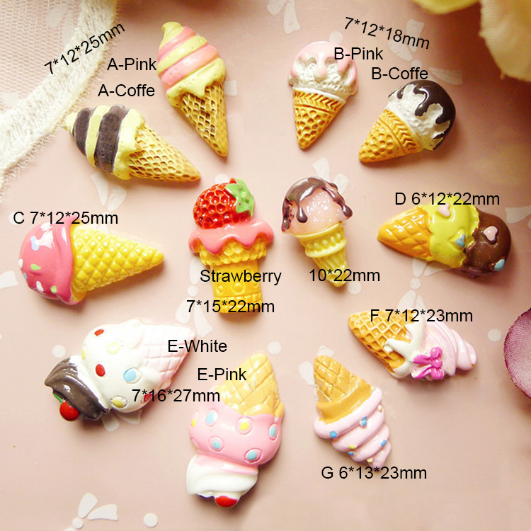 Free Shipping Sweet Ice Cream Cupcake Cabochon Phone Case DIY Art Deco Supplies