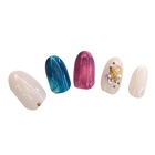 Full-covered oval artificial natural transparent long sharp nail tip