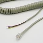 Custom RJ10 4P4C Telephone Coil Cable Assembly OEM ODM Wiring Harness