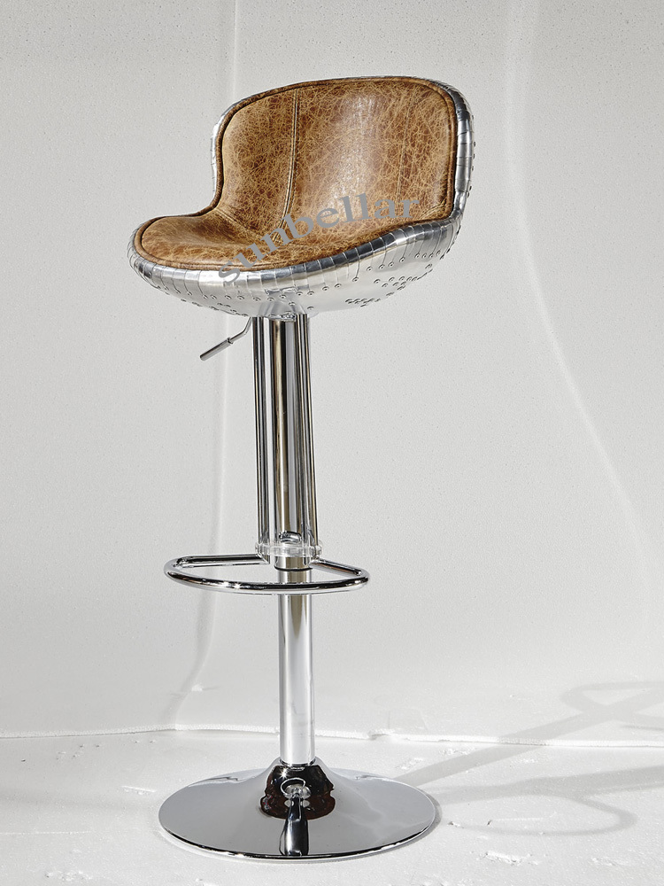 high chair for bar table stainless steel foot stand lift and swivel bar chair leather industrial style
