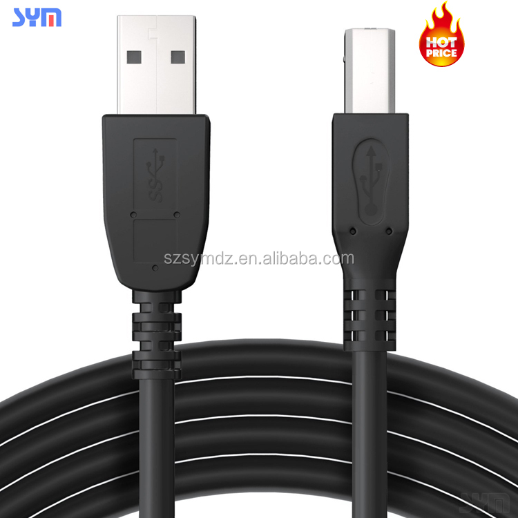 Connectors 1M Type A Male to B Male Printer Cable USB 2.0 Extension Print Cable Sync Data Charger for HP Canon Epson Lexmark Dell New Cable Length: 1m