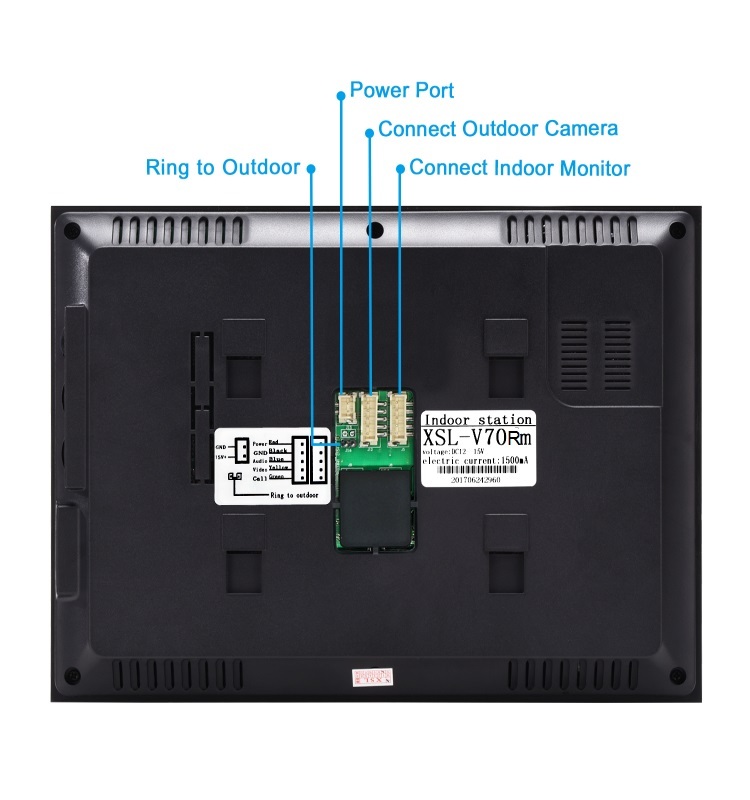 Home intercom system security video door phone wired video doorbell with monitor