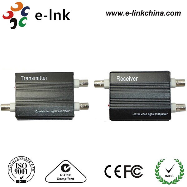 Pair 2 Channel Video Signal Coaxial Multiplexer For Standard Analog Cameras