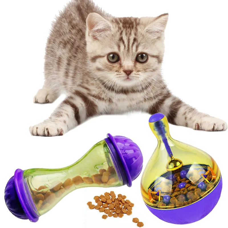 Tumbler Dog Cat Pet Food Leakage Toy Funny Food Dispenser Pet Tumbler Toys Q