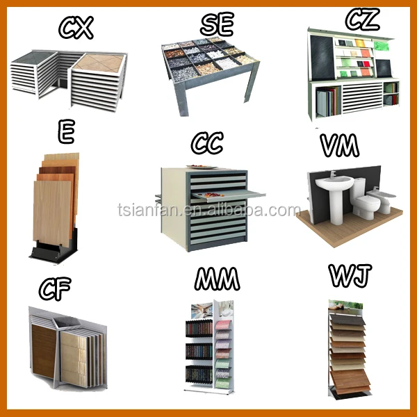CX023 Ceramic tiles racks for showroom design Wooden Display Tiles Stand