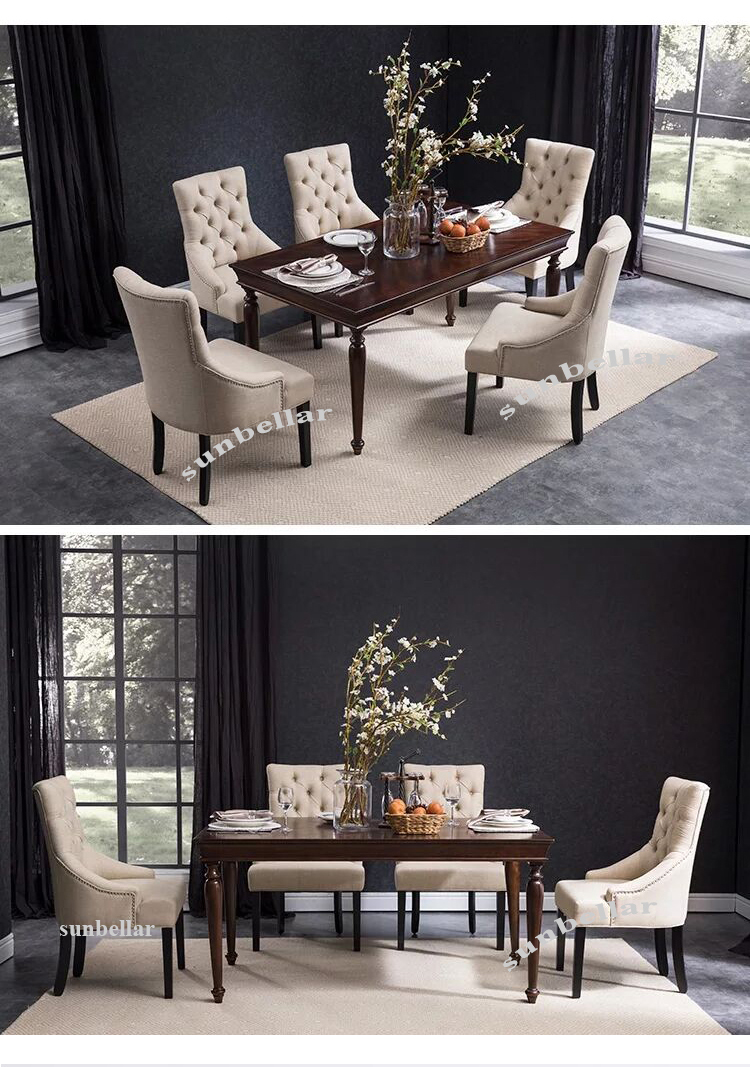 foshan factory high back fabric dinning chair buttons back chair restaurant chair for dining room