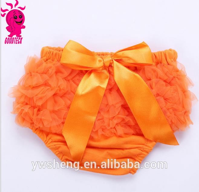 Baby Infant Girl Yellow Cotton Chiffon Ruffle Panty Bloomers Diaper Covers S M L