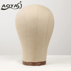 AOYASI 21"-25" Wig Stand Hair Extension Tools Display Head Cork canvas block heads