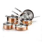 Tri-Ply All Clad Copper 10PCS Cookware Set HAMMER POLISH