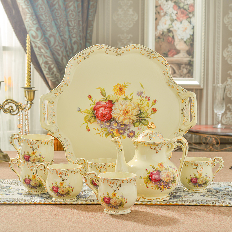 Wholesale Ceramic teapot Coffee cup Sets/vintage Coffee Tea Set