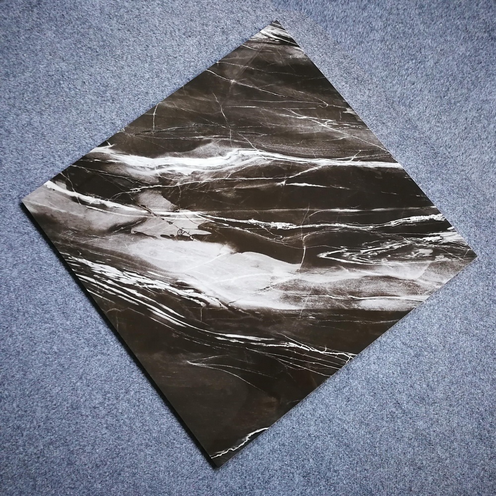 Copy Marble Polished Black Porcelain Glazed Tile
