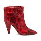 new arrive wholesale red snake print medium high heel ankle boot lady and women shoes