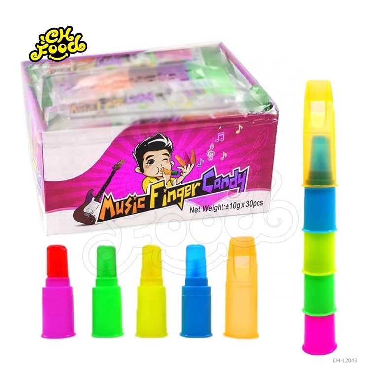 Halal Music Finger Candy Hard candy Whistle Lollipop Candy With Toy