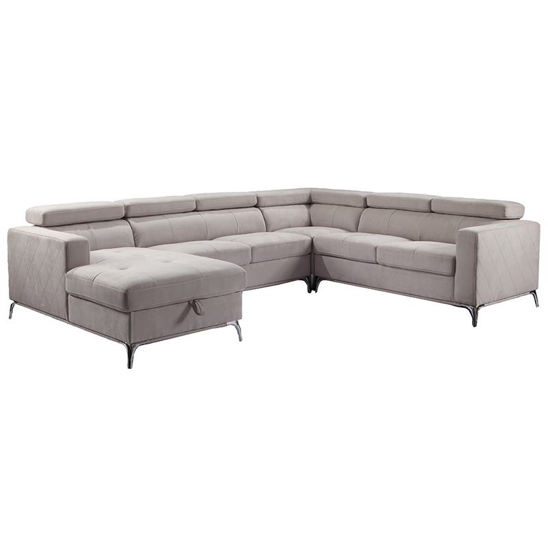 Modern Living room sofa fabric sectional sofa couch with headrest and storage