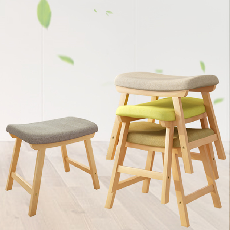 Modern Concave Vanity Stool Padded Bench Home Furniture Living Room Furniture Home Stool & Ottoman Wooden Foldable