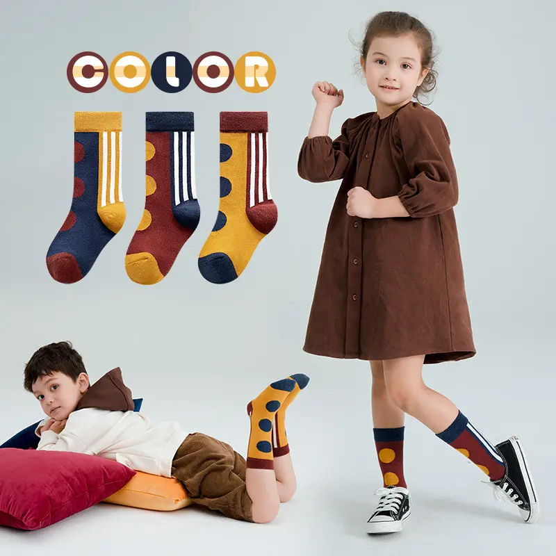 Wholesale New Children'S Socks Japanese Stockings Girls And Boys In Children'S Big Children'S Wave Vertical Socks