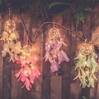 Free shipping Hot Selling colorful Indian Feather Dream Catcher with Lighting