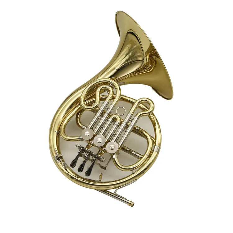 Factory Direct Children's Musical Instrument French Horn With Gold Lacquer