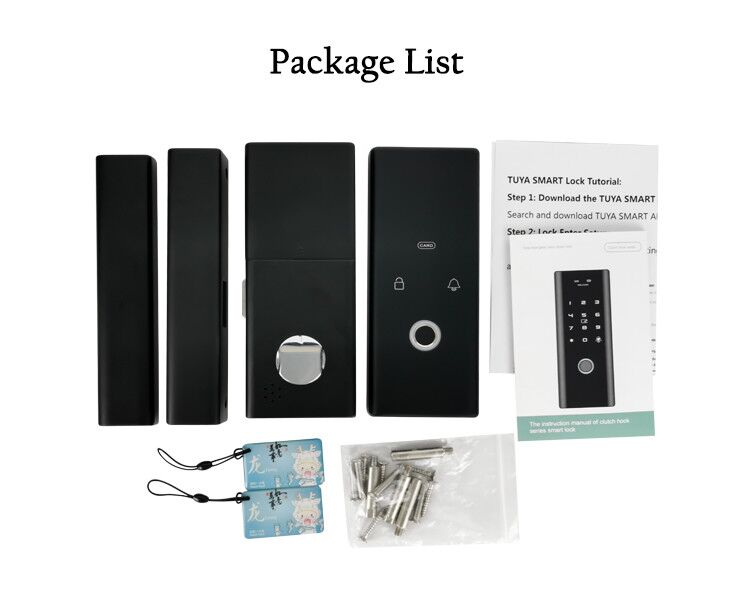 Luxury Keyless Biometric Fingerprint Password Rifd Digital Door Lock for Double Frameless Glass Door