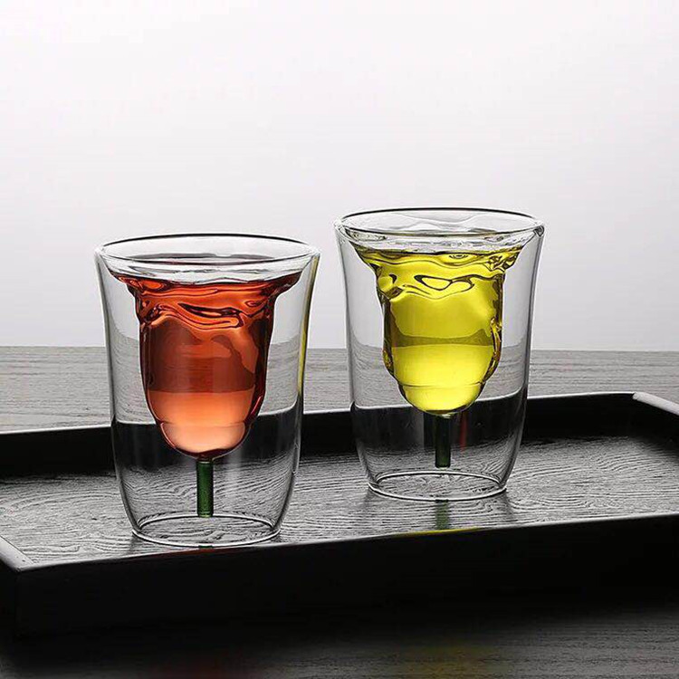 Crystal Glass Whisky Rose Cup Hand Blown Glass High Borosilicate Wholesale